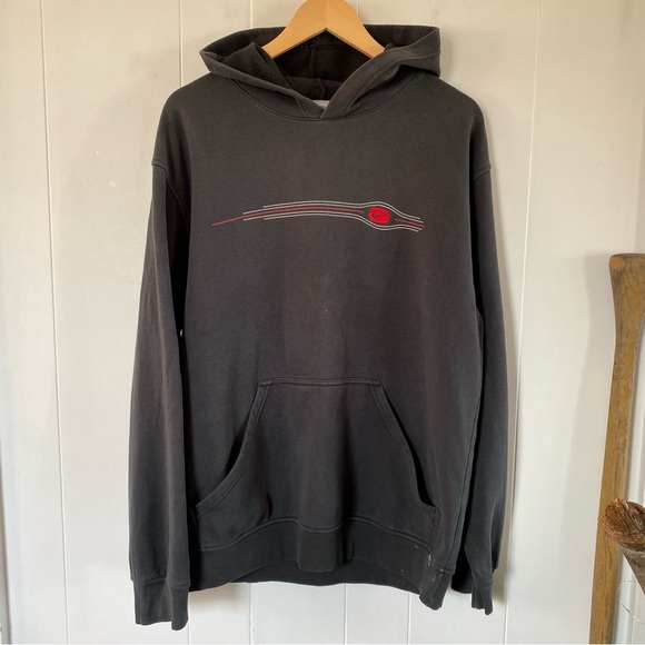 Nike Other - Vintage Y2K Nike Grey Tag Hoodie Distressed Embroidered Mini Swoosh Sweatshirt